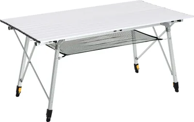 Image de Outsunny Table pliante en aluminium table de camping table de jardin 6 personnes hauteur réglable + sac de transport
