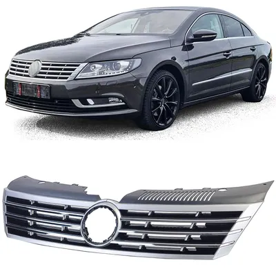 Kühlergrill Sportgrill Schwarz mit Chrom Leisten für VW CC Typ 358 2012-2017 – Produktansicht