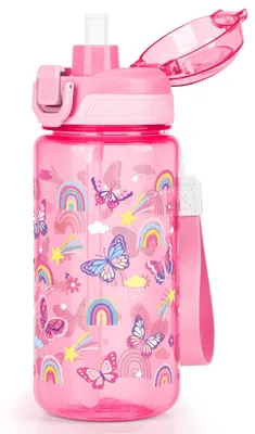 Immagine prodotto di Borraccia per bambini da 600 ml con motivo a farfalla, senza BPA