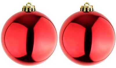 2 Stück XXXL Weihnachtsbaumkugeln Dekokugel Christbaumkugeln rot Ø 25cm