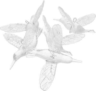 Produktbild von 5 Stück Hängende Acryl Dekoration in Vogel Form Transparente Wanddeko aus Acryl Elegante und Kreative Fensterdekoration für Zuhause und Jubiläen