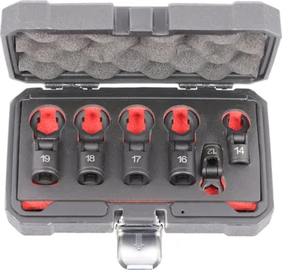 Obrázok produktu pre Sada nástrčných kľúčov - hlavíc s kĺbom 3/8'' na brzdové potrubia 6ks