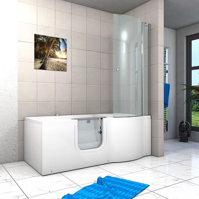 Produktbild von Seniorendusche und Wanne mit Whirlpool S12D-AIR-L Dusche 170x85cm