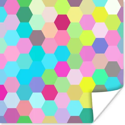 Produktbild von MuchoWow® Poster Abstrakte Sechsecke 50x50 cm - Wohnzimmerdekoration