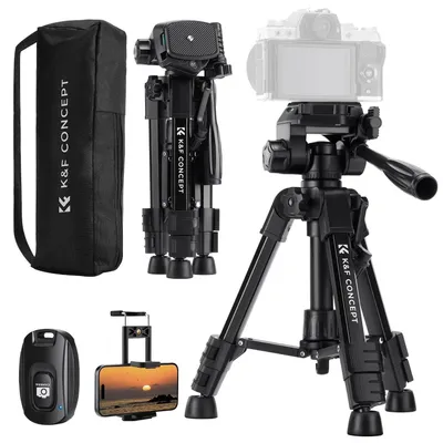 Immagine prodotto di K&F CONCEPT, mini treppiede da tavolo per fotocamera, modello S233A0, treppiede per fotocamera da 63 cm con telecomando