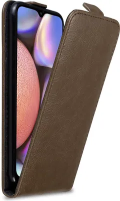 Produktbild von Cadorabo Hülle für Samsung Galaxy A10s / M01s Schutz Hülle in Braun Flip Etui Handyhülle Case Cover