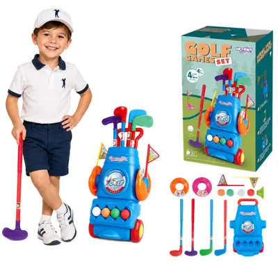 Obrázok produktu pre Golfová súprava Woopie + stojan na príslušenstvo na kolieskach