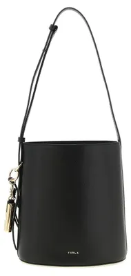 Image de Furla sac à épaule en cuir de veau noir