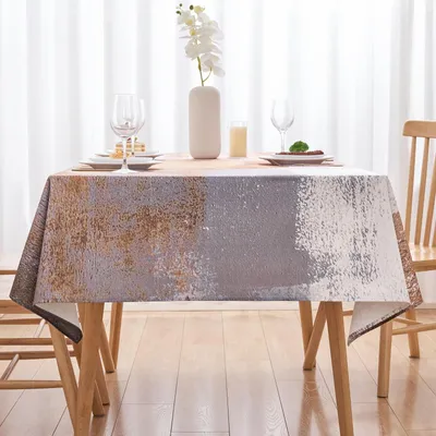 Immagine prodotto di Omgoods - Tovaglia resistente alle macchie, 140 x 240 cm, aspetto lino, color marrone