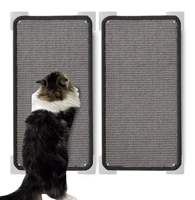 Image de Griffoir, 2 pièces, sisal, gris, mur à griffer pour chat