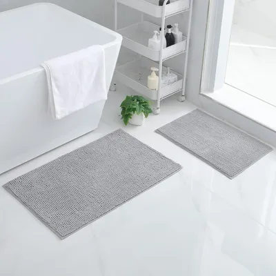Productafbeelding van Badmat 40 x 60 cm + 50 x 80 cm (rechthoekig), lichtgrijs