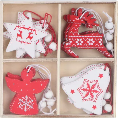 Produktbild von 12pcs Weihnachtsdekoration Baum Hanging Anhänger Home Party Weihnachten kleine Ornament