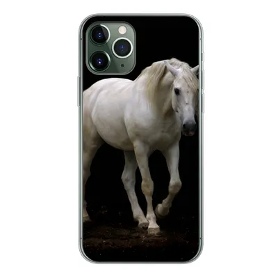 Produktbild von MuchoWow® Handyhülle Schutzhülle Hülle für iPhone 11 Pro Pferde - Nutztiere - Schwarz Silikon Softcase Handy Hülle - Handy