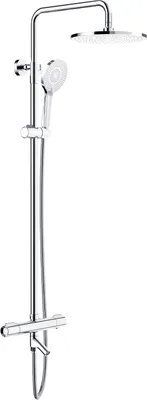 Obrázek produktu pro Rainsworth sprchový systém do vany s termostatem do vany, sprchová souprava 25 cm kulatá dešťová sprcha, sprchová baterie, sprchová souprava, sprchová souprava se 3 režimy proudu