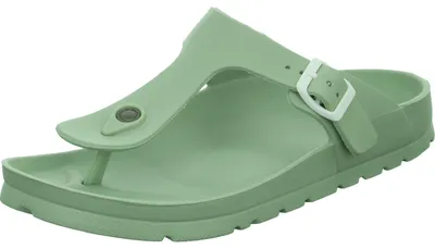 Produktbild von Grüne wasserabweisende Zehentrenner Badepantoletten mit Schnalle, sehr leicht