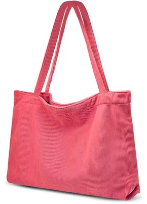 Productafbeelding van Unyqoos® Corduroy schoudertas, 50 x 11 x 32 cm – Ruime schoudertas van corduroy, verstevigde schouderbanden, 2 binnenvakken, geschikt voor dagelijks gebruik en reizen