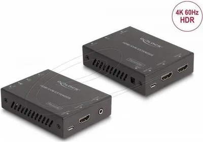 Produktbild von DeLOCK 65957, Sender und Empfänger, Kabelgebunden, 70 m, Cat6, Cat6a, 3840 x 2160 Pixel, 60 Hz