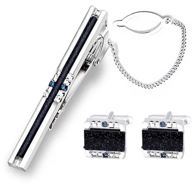 Image de Elzusha - Ensemble de boutons de manchette et de cravate "Galaxy", avec emballage cadeau