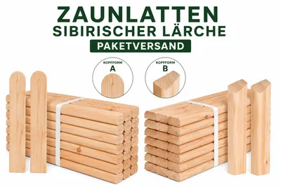 Productafbeelding van Schuttingplanken 9x2x80 cm, Siberisch lariks, 37 stuks, model B, AI-gegenereerde afbeelding