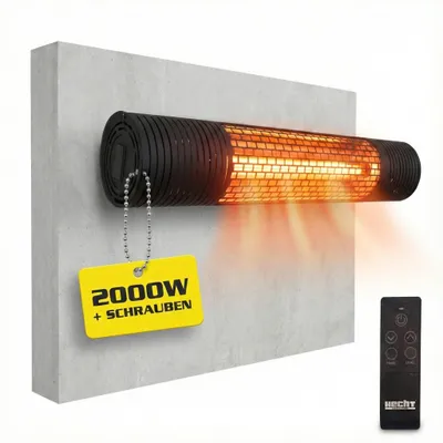 Produktbild von HECHT 3440 Infrarot Heizstrahler | 2000 W | bis 26 m² | inklusive Aufhängungsmaterial