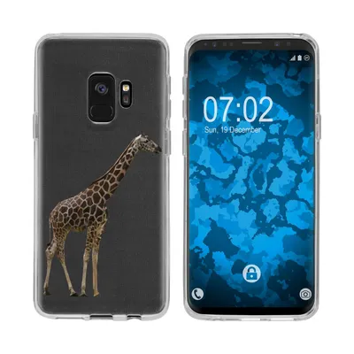 Produktbild von PhoneNatic Case kompatibel mit Samsung Galaxy S9 Silikon-Hülle Vektor Tiere Giraffe M8