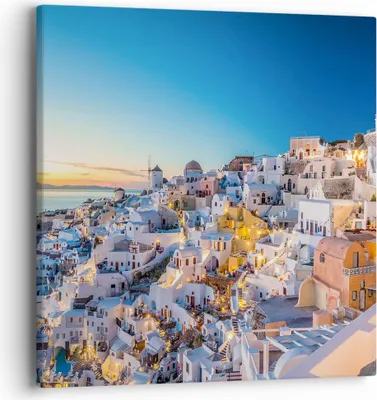 Produktbild von Bild auf Leinwand - Leinwandbild - Griechenland Insel Sommer - 40x40cm - Wand Bild - Wanddeko - Leinwanddruck - Bilder - Kunstdruck - Wanddekoration - Leinwand bilder - Wandkunst - AC40x40-4062