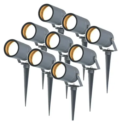 Image de HOFTRONIC - Lot de 9 spots à piquet LED dimmable GU10 excl. IP65 Anthracite