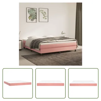 Zdjęcie produktu dla The Living Store Materac sprężynowy kieszeniowy różowy 180x200x20 cm aksamitny