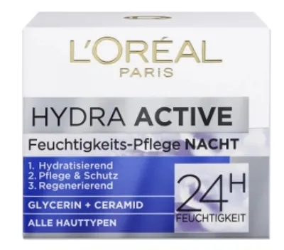 Zdjęcie produktu dla L'Oréal, Hydra Active, Krem intensywnie nawilzajacy na noc, 50ml (PRODUKT Z NIEMIEC)