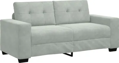 Produktbild von vidaXL Zweisitzer-Sofa Hellgrau 180x77x82 cm Samt