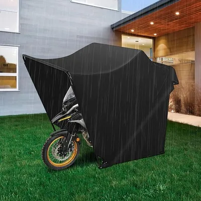 Produktbild von Motorrad Garage Motorrad Zelt Faltgarage Quad Garage 270x105x155cm, Motorrad Faltgarage Motorradgarage Heavy Duty Motorradabdeckung Schutzplane Wasserdicht mit Handtasche, für Motorräder, Roller