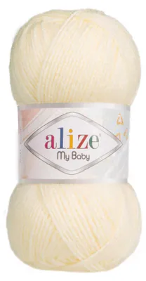 100g Alize My Baby Strickgarn Wolle Acrylgarn Oeko-Tex 100 Häkelgarn vanille