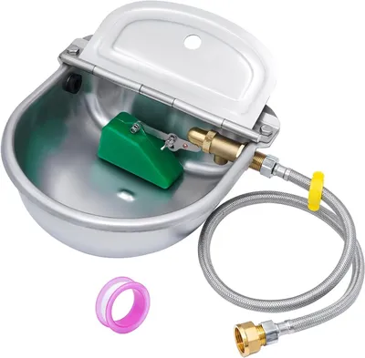Productafbeelding van Automatische Drinkbak - Waterbak Vee - Dieren Water Geven - Roestvrij Staal - 25 x 27 x 12 cm - Zilver