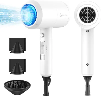 Produktbild von 1800W Haartrockner, Slopehill Schnelltrocknen Hair Dryer, Haarfön mit Heiß-/Kalttaste, 3 Fön Concentrators and Diffuser, 3 Temperatureinstellungen