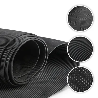 Produktbild von WALSER Gummimatte Saturn, zuschneidbare Gummimatten Boden 100x300 cm, Gummimatte Außenbereich, universal Gummi Schutzmatte für Garagen Boden, Werkstatt Boden, Outdoor, Gummimatte Meterware schwarz