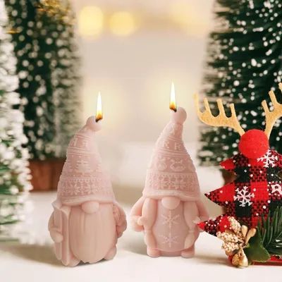 Produktbild von Silikonform Wichtel Weihnachten, 2 Stück Gießformen für Kerzen, Seifen, Gips, DIY Deko