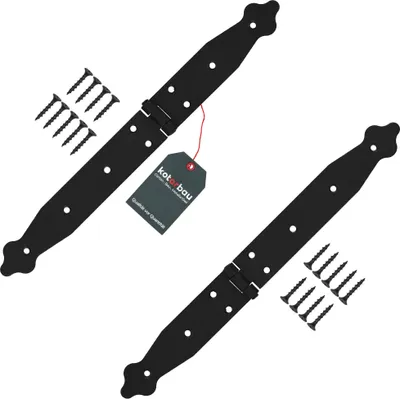 Produktbild von KOTARBAU® 2er Set Ladenband Türbänder 150 x 200 x 35 mm aus Pulverbeschichtetem Stahl Torscharnier Türband Schwarz Scharniere Klappbar Fensterscharnier Holztür Gartentor Scharnier Kistenband Torbeschl