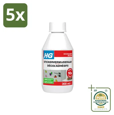 Produktbild von 5 x HG Stickerentferner - zum Entfernen von Aufklebern und Kleberesten - 300 ml - Vorratspackung - 5 Stücke