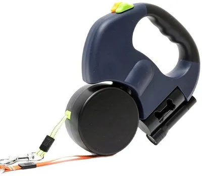 Obrázek produktu pro Obojek pro dva psy – do 10 kg (na jednoho psa) – otočný o 360 stupňů – reflexní – nastavitelný – pro malé a střední psy – modrý