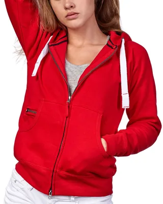 Produktbild von Mivaro Damen Sweatjacke mit Kapuze und Kängurutasche mit Reißverschlusstäschchen aus Baumwolle innen weich gefüttert Regular Fit Hoodie für Freizeit Arbeit und Alltag in vielen Farben