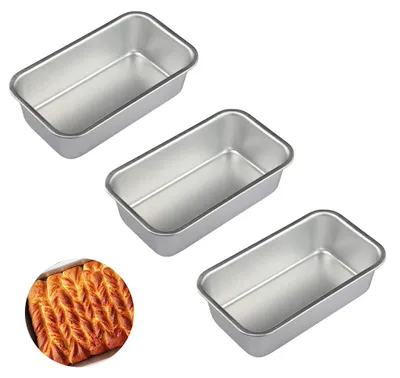 Image de 3 Moules rectangulaires pour toasts - Moules antiadhésifs pour pain et gâteaux