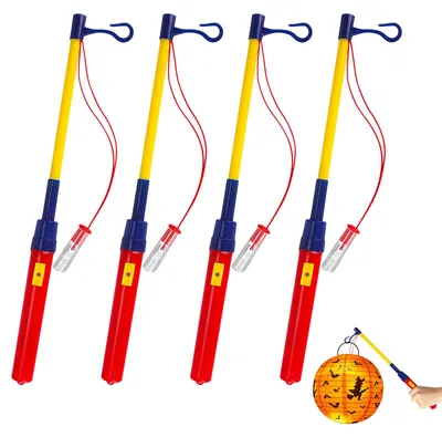Productafbeelding van 4 stuks lantaarnstokken, 30 cm voor led-lantaarns, Halloween en feestdecoratie