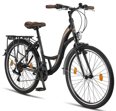 Produktbild von Licorne Bike Stella Premium City Bike 20,24,26 und 28 Zoll Fahrrad für Mädchen Herren und Damen 21 Gang (6 Gang bei 20 Zoll) Holland Citybike