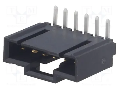 Image de 1 connecteur femelle, pas de 2,54 mm, 6 broches, pour montage traversant, plaqué or, référence 70553-0005, marque Signteckv