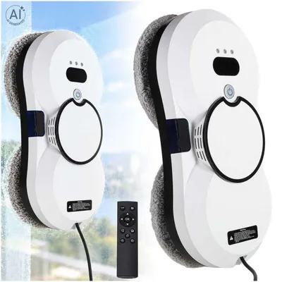 Obrázok produktu pre Robotický čistič okien, automatický čistič skla, diaľkové ovládanie, 3 režimy, 5600 Pa, 90 W