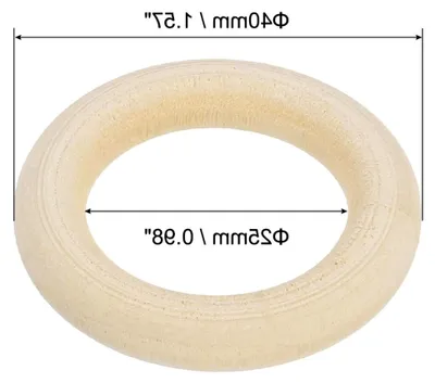 Produktbild von 40mm Holzringe aus Naturholz, 10 Stück, runde Verbindungsringe für Bastelarbeiten
