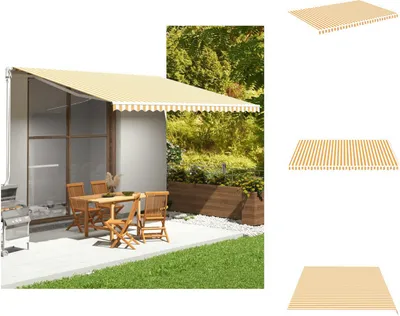 Produktbild von vidaXL Markisenbespannung Gelb und Weiß 5x3,5 m -  Markisen