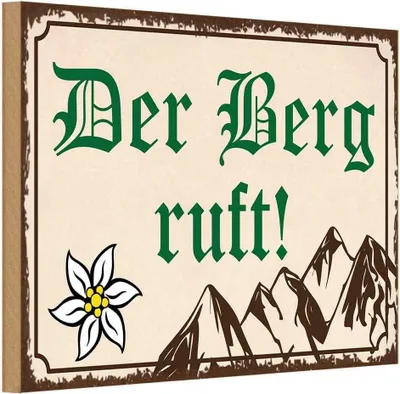 Produktbild von vianmo Holzschild 20x30 cm Der Berg ruft Outdoor Camping