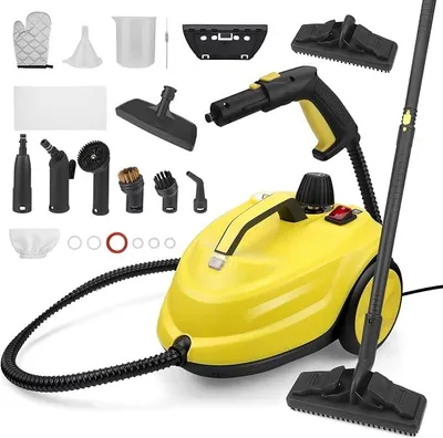 Obrázek produktu pro Parní čistič 2000W, s vysokoteplotní párou (320°F) a nádržkou na vodu o objemu 2 litry. Multifunkční ruční parní čistič vhodný pro čištění podlah, čalounění, automobilů a domácnosti