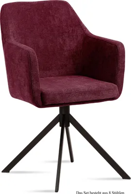 Produktbild von Armlehnstuhl (8er-Set) Dulcy 57x87x60 Schwarz/Marsala
